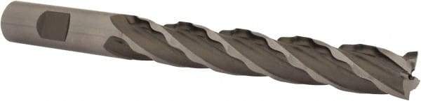 Weldon - 5/8" Diam, 4" LOC, 4 Flute Cobalt Roughing & Finishing Square End Mill - Uncoated, 6-1/8" OAL, 5/8" Shank Diam, Weldon Shank, 30° Helix, Non-Centercutting - Eagle Tool & Supply
