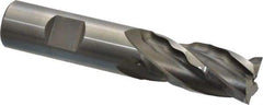 Weldon - 3/4" Diam, 1-5/8" LOC, 4 Flute Cobalt Roughing & Finishing Square End Mill - Uncoated, 3-7/8" OAL, 3/4" Shank Diam, Weldon Shank, 30° Helix, Non-Centercutting - Eagle Tool & Supply