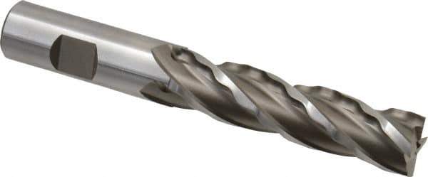 Weldon - 3/4" Diam, 3" LOC, 4 Flute Cobalt Roughing & Finishing Square End Mill - Uncoated, 5-1/4" OAL, 3/4" Shank Diam, Weldon Shank, 30° Helix, Non-Centercutting - Eagle Tool & Supply