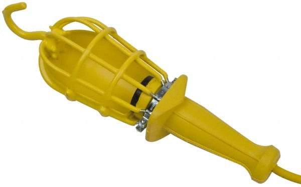 Woodhead Electrical - 240 Volt, 100 Watt, Electric, Incandescent Portable Handheld Work Light - 50' Cord, 1 Head, 1,000 Lumens, Zinc-Plated Steel, 101.6mm Wide x 374.65mm High - Eagle Tool & Supply