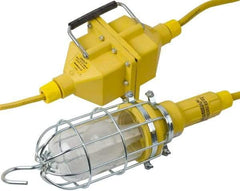 Woodhead Electrical - 120 VAC, 100 Watt, Electric, Incandescent Portable Handheld Work Light - 10' Cord, 1 Head, 1,000 Lumens, Zinc-Plated Steel, 120.65mm Wide x 457.2mm High - Eagle Tool & Supply