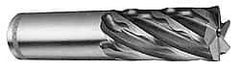 Weldon - 1-1/4" Diam, 2" LOC, 6 Flute Cobalt Roughing & Finishing Square End Mill - Uncoated, 4-1/2" OAL, 1-1/4" Shank Diam, Weldon Shank, 30° Helix, Non-Centercutting - Eagle Tool & Supply