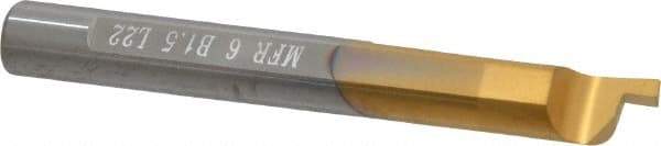 Carmex - 0.06" Groove Width, 0.31" Min Hole Diam, 7/8" Max Hole Depth, Face Grooving Tool - 0.1" Projection, 2" OAL, Solid Carbide, TiN Finish - Exact Industrial Supply