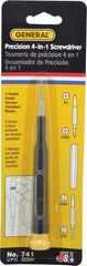General - 4 Piece Bit Screwdriver - Phillips, Slotted, Precision - Eagle Tool & Supply