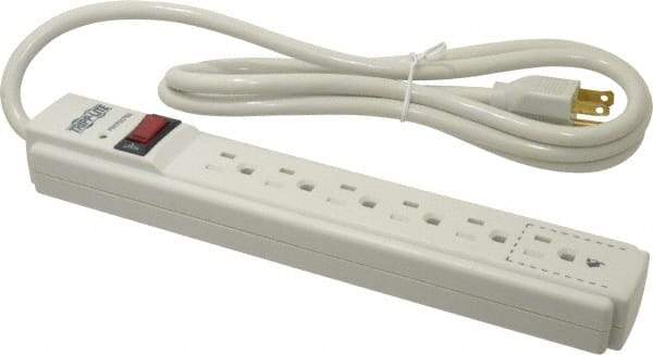 Tripp-Lite - 6 Outlets, 120 Volts, 15 Amps, 6' Cord, Power Outlet Strip - Free Hanging, Keyhole Mount, 5-15P NEMA Configuration, 10.8" Strip, UL1449 3rd Edition - Eagle Tool & Supply