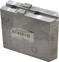 H & R Manufacturing - Tongue & Groove Attachment, Square Soft Lathe Chuck Jaw - Steel, 1-3/4" Btw Mount Hole Ctrs, 3-15/16" Long x 1-1/4" Wide x 3-3/8" High, 5/16" Groove - Eagle Tool & Supply