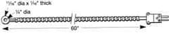 Thermo Electric - 0 to 750°F, T Surface, Thermocouple Probe - 4 Ft. Cable Length, Stripped Ends, 15 Sec Response Time - Eagle Tool & Supply