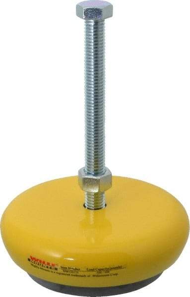 Gibraltar - 500 Lb Capacity, 1/2-13 Thread, Zinc Stud, Machine Socket Mount Leveling Mount - 127mm Stud Length, 127mm Base Diam, Elastomer Pad - Eagle Tool & Supply