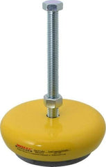 Gibraltar - 500 Lb Capacity, 1/2-13 Thread, Zinc Stud, Machine Socket Mount Leveling Mount - 127mm Stud Length, 127mm Base Diam, Elastomer Pad - Eagle Tool & Supply