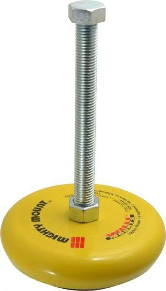 Gibraltar - 4,200 Lb Capacity, 3/4-10 Thread, Zinc Stud, Machine Socket Mount Leveling Mount - 203.2mm Stud Length, 152.4mm Base Diam, Elastomer Pad - Eagle Tool & Supply