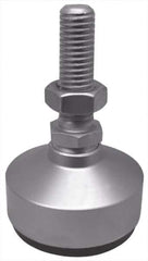 Gibraltar - 1180 Lb Capacity, 1-8 Thread, 6" OAL, Stainless Steel Stud, Studded Socket Mount Leveling Mount - 3-1/2" Stud Length, 4" Base Diam, Stainless Steel Pad, 1-3/8" Hex - Eagle Tool & Supply