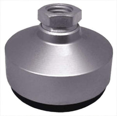 Gibraltar - 100 Lb Capacity, 3/8-16 Thread, 1-1/2" OAL, Stainless Steel Stud, Tapped Socket Mount Leveling Pad - 1-1/4" Base Diam, Stainless Steel Pad, 5/8" Hex - Eagle Tool & Supply