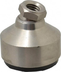 Gibraltar - 240 Lb Capacity, 1/2-13 Thread, 1-3/4" OAL, Stainless Steel Stud, Tapped Socket Mount Leveling Pad - 1-7/8" Base Diam, Stainless Steel Pad, 3/4" Hex - Eagle Tool & Supply