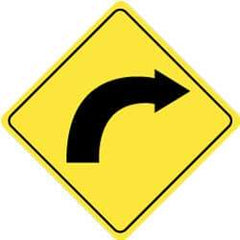 NMC - "Left Arrow", 24" Wide x 24" High, Aluminum Traffic Control Signs - 0.08" Thick, Black on Yellow, High Intensity Reflectivity, Diamond, Post Mount - Eagle Tool & Supply