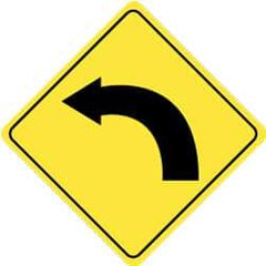 NMC - "Right Arrow", 24" Wide x 24" High, Aluminum Traffic Control Signs - 0.08" Thick, Black on Yellow, High Intensity Reflectivity, Diamond, Post Mount - Eagle Tool & Supply