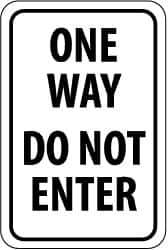 NMC - "Caution - Drive Slowly", 12" Wide x 18" High, Aluminum Traffic Control Signs - 0.08" Thick, Black on White, High Intensity Reflectivity, Rectangle, Post Mount - Eagle Tool & Supply