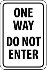 NMC - "Caution - Drive Slowly", 12" Wide x 18" High, Aluminum Traffic Control Signs - 0.08" Thick, Black on White, High Intensity Reflectivity, Rectangle, Post Mount - Eagle Tool & Supply