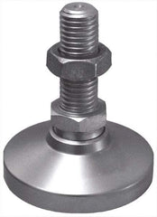 Gibraltar - 3/8-16 Bolt Thread, Studded Pivotal Stud Mount Leveling Pad & Mount - 3,750 Max Lb Capacity, 1-1/4" Base Diam - Eagle Tool & Supply
