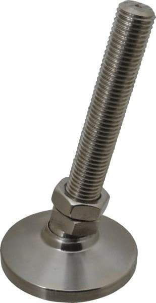 Gibraltar - 1-8 Bolt Thread, Studded Pivotal Stud Mount Leveling Pad & Mount - 22,000 Max Lb Capacity, 4" Base Diam - Eagle Tool & Supply