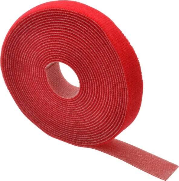 SpeedTech - 15' Long Red Nylon & Polyethylene Hook & Loop Strap - 50 Lb Tensile Strength - Eagle Tool & Supply