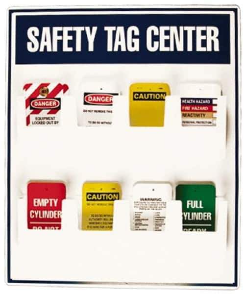 NMC - 1 Piece, Empty Polystyrene Tag Holder - 20 Inch Wide x 24 Inch High, White and White on Blue - Eagle Tool & Supply