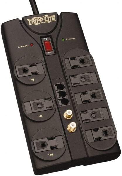 Tripp-Lite - 8 Outlets, 120 VAC15 Amps, 8' Cord, Power Outlet Strip - Floor, Keyhole Mount, 5-15 NEMA Configuration, 1.51" Strip - Eagle Tool & Supply