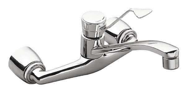 Moen - Wall Mount, Kitchen Faucet without Spray - One Handle, Lever Handle, Standard Spout - Eagle Tool & Supply