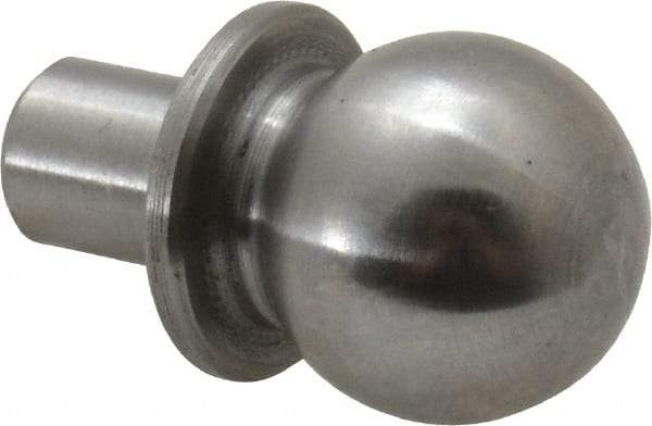 Jergens - 1/2" Ball Diam, 1/4" Shank Diam, Steel Construction Tooling Ball - 5/8" Ball Center to Shank Bottom, 5/16" Ball Center to Shoulder Bottom, with Shoulder - Eagle Tool & Supply