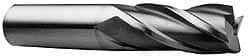 Hertel - 1-1/4", 3" LOC, 1-1/4" Shank Diam, 5-1/2" OAL, 4 Flute, High Speed Steel Square End Mill - Single End, Uncoated, Spiral Flute, 30° Helix, Centercutting, Right Hand Cut, Right Hand Flute - Eagle Tool & Supply