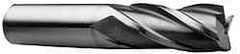 Hertel - 1", 6" LOC, 1" Shank Diam, 8-1/2" OAL, 4 Flute, High Speed Steel Square End Mill - Single End, Uncoated, Spiral Flute, 30° Helix, Right Hand Cut, Right Hand Flute - Eagle Tool & Supply