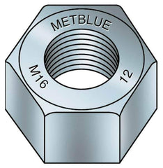 Value Collection - M36x4.00 Metric Coarse Steel Right Hand Hex Nut - 55mm Across Flats, 29mm High, Metric Blue Finish - Eagle Tool & Supply