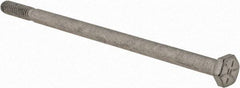 Armor Coat - 1/4-20 UNC, 5" Length Under Head Hex Head Cap Screw - Partially Threaded, Grade 8 Steel, 7/16" Hex - Eagle Tool & Supply