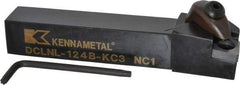 Kennametal - DCLN, Left Hand Cut, 5° Lead Angle, 3/4" Shank Height x 3/4" Shank Width, Negative Rake Indexable Turning Toolholder - 4-1/2" OAL, CN..43. Insert Compatibility, Series Kenclamp - Eagle Tool & Supply