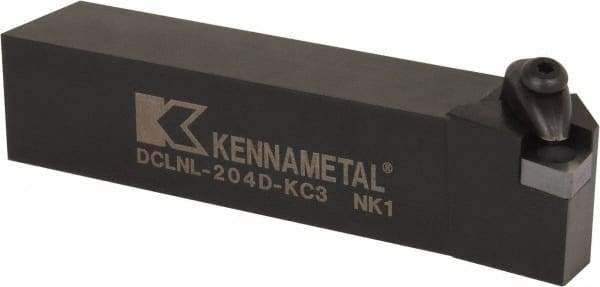 Kennametal - DCLN, Left Hand Cut, 5° Lead Angle, 1-1/4" Shank Height x 1-1/4" Shank Width, Negative Rake Indexable Turning Toolholder - 6" OAL, CN..43. Insert Compatibility, Series Kenclamp - Eagle Tool & Supply