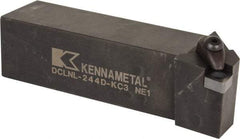 Kennametal - DCLN, Left Hand Cut, 5° Lead Angle, 1-1/2" Shank Height x 1-1/2" Shank Width, Negative Rake Indexable Turning Toolholder - 6" OAL, CN..43. Insert Compatibility, Series Kenclamp - Eagle Tool & Supply
