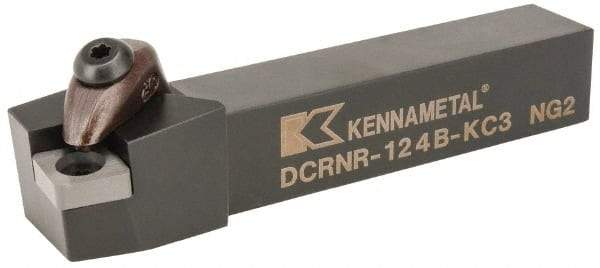 Kennametal - DCRN, Right Hand Cut, 15° Lead Angle, 3/4" Shank Height x 3/4" Shank Width, Negative Rake Indexable Turning Toolholder - 4-1/2" OAL, CN..43. Insert Compatibility, Series Kenclamp - Eagle Tool & Supply