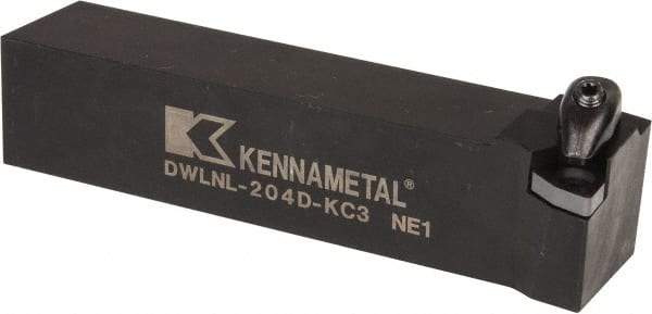 Kennametal - DWLN, Left Hand Cut, 5° Lead Angle, 1-1/4" Shank Height x 1-1/4" Shank Width, Negative Rake Indexable Turning Toolholder - 6" OAL, WN..43. Insert Compatibility, Series Kenclamp - Eagle Tool & Supply