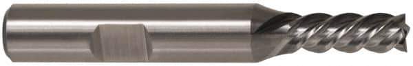 Cleveland - 3/4", 1-5/8" LOC, 3/4" Shank Diam, 3-7/8" OAL, 4 Flute, High Speed Steel Square End Mill - Single End, Uncoated, Spiral Flute, 30° Helix, Left Hand Cut, Left Hand Flute, Series HG-4LL - Eagle Tool & Supply