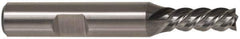 Cleveland - 3/4", 1-5/8" LOC, 3/4" Shank Diam, 3-7/8" OAL, 4 Flute, High Speed Steel Square End Mill - Single End, Uncoated, Spiral Flute, 30° Helix, Left Hand Cut, Left Hand Flute, Series HG-4LL - Eagle Tool & Supply