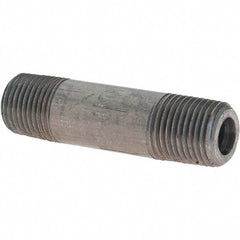 Made in USA - Schedule 80, 1/8" Diam x 1-1/2" Long Black Pipe Nipple - Threaded - Eagle Tool & Supply