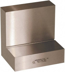 Suburban Tool - 4" Wide x 4" Deep x 3" High Steel Precision-Ground Angle Plate - Standard Plate, Flat Surface, Open End, 1-1/8" Thick, Single Plate - Eagle Tool & Supply