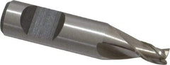 Interstate - 1/8", 3/16" LOC, 1/4" Shank Diam, 1-3/32" OAL, 3 Flute, Cobalt Square End Mill - Single End, Uncoated, Spiral Flute, Centercutting, Right Hand Cut, Right Hand Flute - Eagle Tool & Supply
