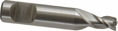 Interstate - 5/32", 1/4" LOC, 1/4" Shank Diam, 1-9/32" OAL, 3 Flute, Cobalt Square End Mill - Single End, Uncoated, Spiral Flute, Centercutting, Right Hand Cut, Right Hand Flute - Eagle Tool & Supply
