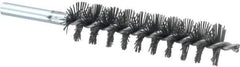 Schaefer Brush - 4" Brush Length, 1" Diam, Single Stem, Single Spiral Tube Brush - 6-1/4" Long, Silicone Carbide Impregnated Nylon, 12-24 Female Connection - Eagle Tool & Supply