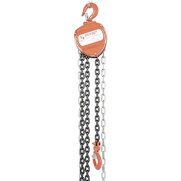 Vestil - 1,000 Lb Lifting Capacity, 10' Lift Height, Hand Hoist - Made from Chain - Eagle Tool & Supply