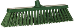 Vikan - 19" Heavy Duty Synthetic Push Broom - 2" Bristle Length, Plastic Block, European Threaded Handle Connection - Eagle Tool & Supply