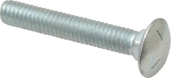 Value Collection - 5/16-18 UNC 2" Length Under Head, Standard Square Neck, Carriage Bolt - Grade 5 Steel, Zinc-Plated Finish - Eagle Tool & Supply