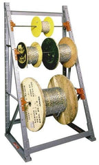 Made in USA - 1 Bay, 2,000 Lb Capacity, Gray Reel Storage Rack - 36" Wide x 96" High x 24" Deep - Eagle Tool & Supply