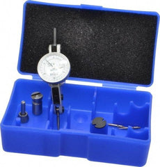 Fowler - 0.06 Inch Range, 0.001 Inch Dial Graduation, Horizontal Dial Test Indicator - 1 Inch White Dial, 0-15-0 Dial Reading - Eagle Tool & Supply