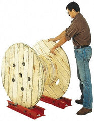 Made in USA - Reel Winder Roller Stand - 3,000 Lbs. Load Limit, 1 Reel Limit, 28 Inches Long x 9-1/4 Inches Wide x 4 Inches High, Structural Channel Frame with 6 Roller Positions - Eagle Tool & Supply